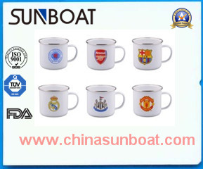 Customized OEM Logo Printed Design Giftware Enamel Mug Gift