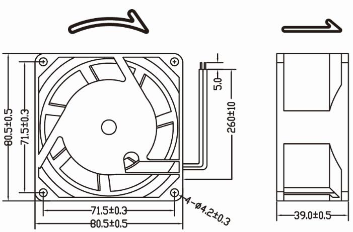 Temperature Control AC Fan 80mm Fan 8038 High Air Flow 115V AC Fan