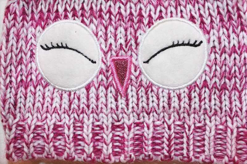 Children Baby Kids Knitted Owl Bird Printing Embroidery Hat Warm Beanie (HW633)