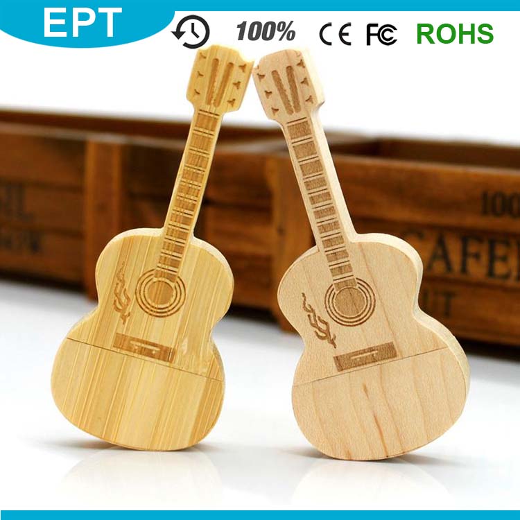 Woode Guitar Shape Customize Logo USB Flash Drive (TW071)