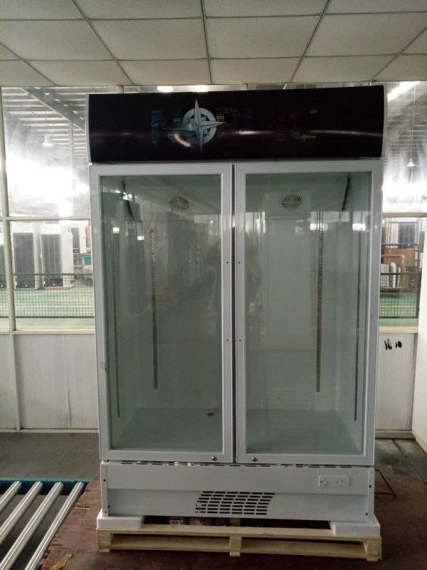 Vertical Glass Door Supermarket Commercial Display Refrigerator