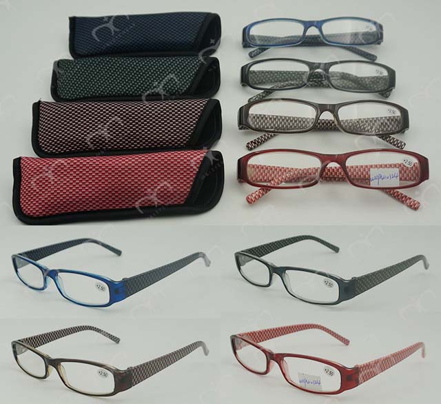 Fashion Plastic Reading Glasses with Pouch Hot Selling (WRP410324)