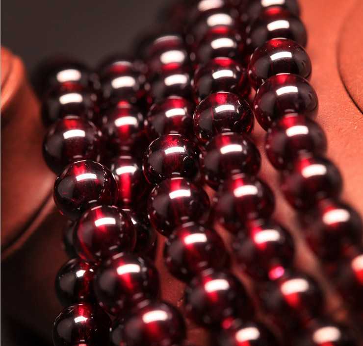 Factory Price Loose Strands Small Size Red 5mm Natural Garnet Beads