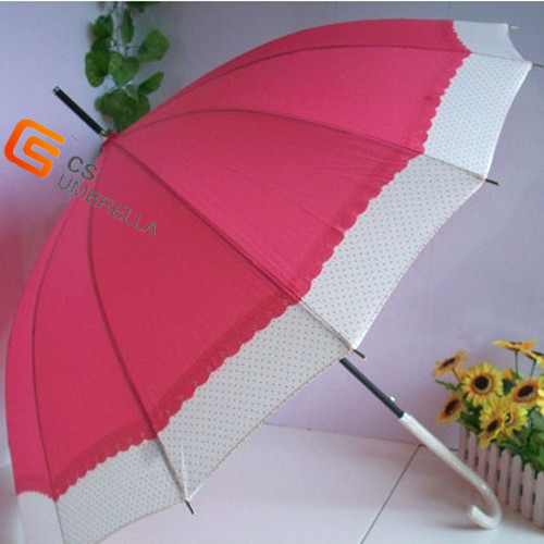 Two Colors Joined Leather Coated Handle Sun Umbrella (YS-1010A)