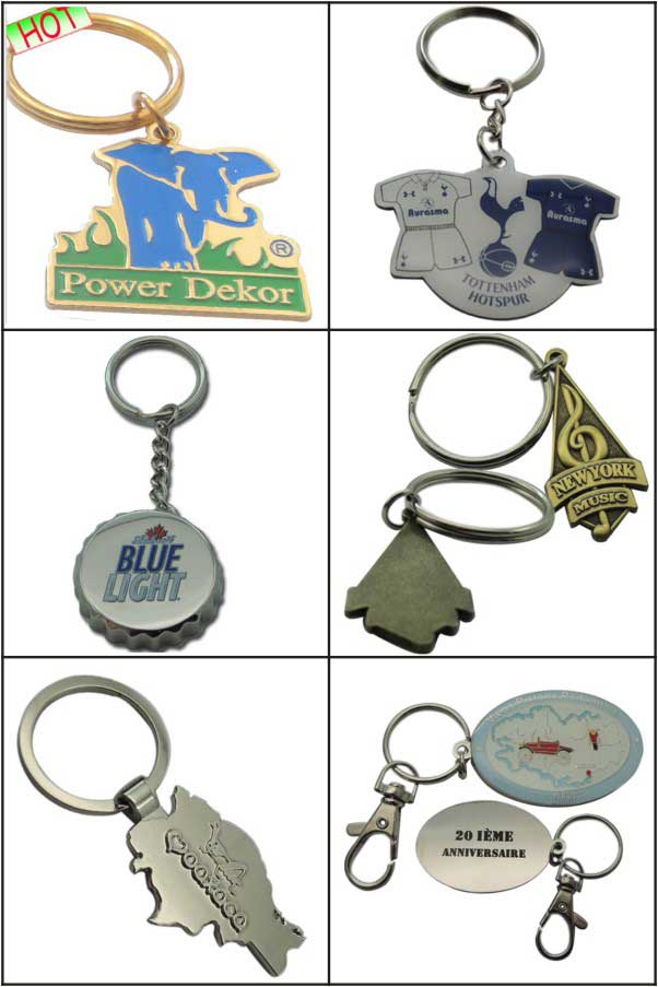 Shiny Nickle Rotatable Keyring for Customized Logo (LM1767)