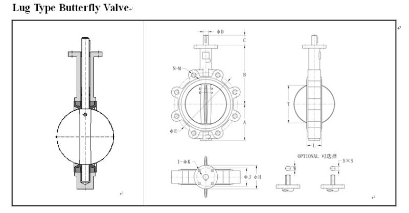 Lug Type Butterfly Valves with Lever Operator