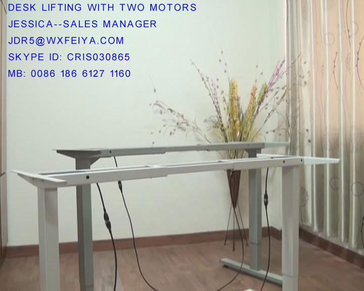 Office Desks Specific Use and Metal Material Two Legs Electric Height Adjustable Table