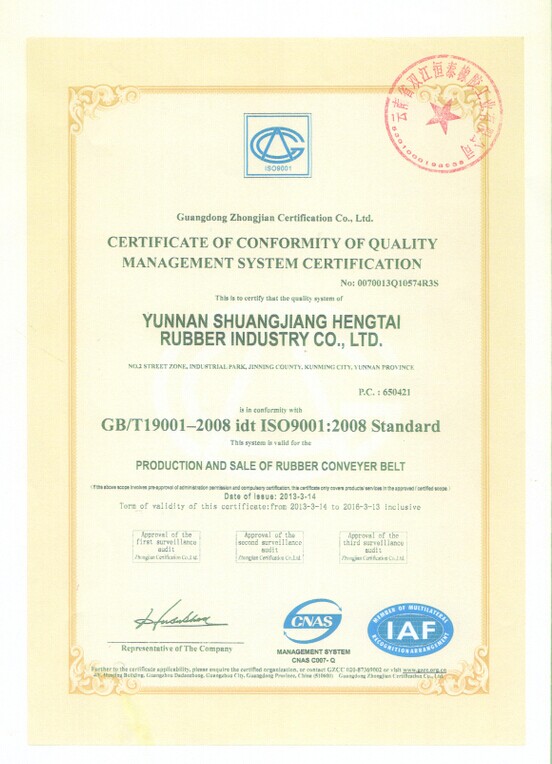 ISO Ep Standard Patterned Rubber Conveyor V Belt