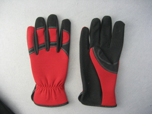 Micro Fiber Palm Spandex Back Mechanic Work Glove