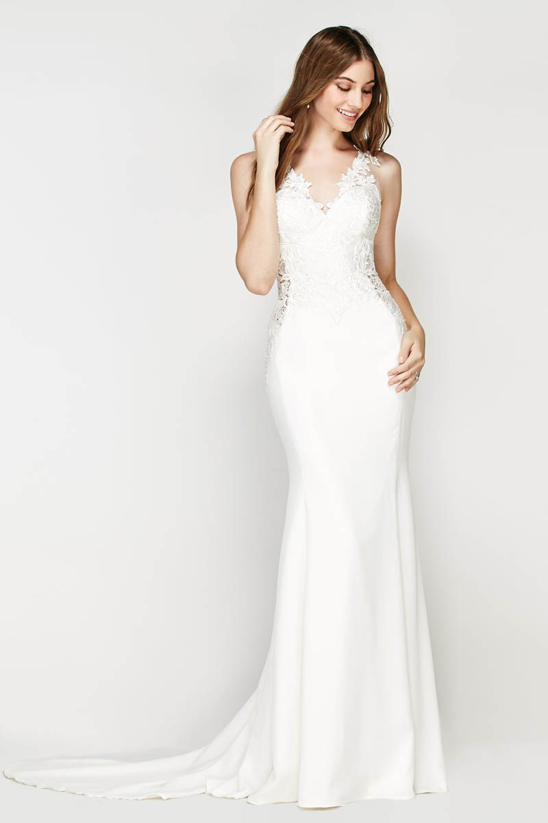 Delicate Modern Lace Mermaid Wedding Dress