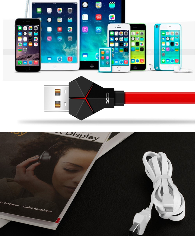 LED Light Fast Charging Micro Data Sync USB Cables for iPhone Android