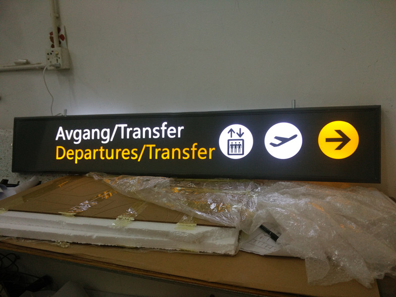 Airport Train Station Metro Indoor Aluminum Frame Acrylic LED Guide Directory Sign