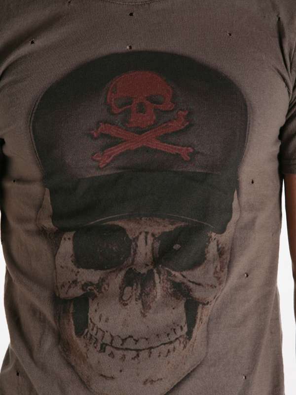 Cool Skull Screen Printing Fashion Custom Cotton Wholesale Men T Shirt