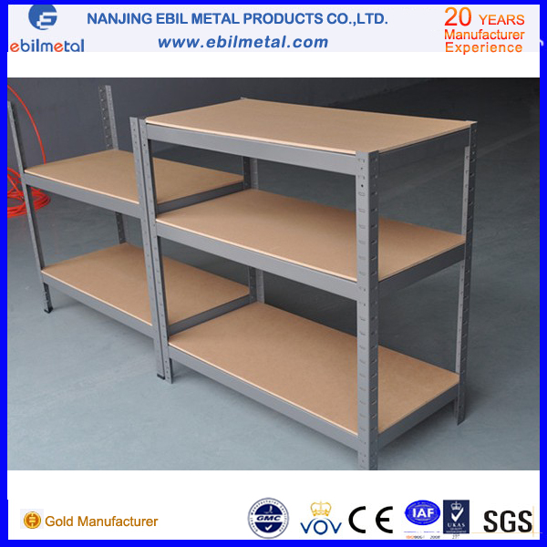 Easy Assembling Boltless Metallic Shelving with Wood Panel