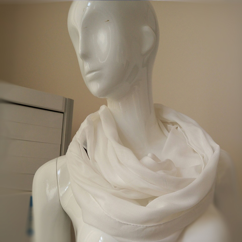 White Polyester Infinity Scarf Women