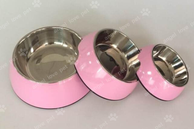 7 Color Concise Style Melamine&Stainless Steel Pet Dog Bowl