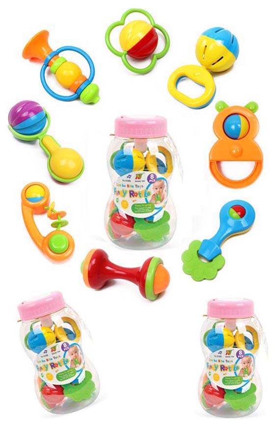 Feeder Botle Packing 8 PCS Plastic Kids Toy Set Baby Rattle (10214092)