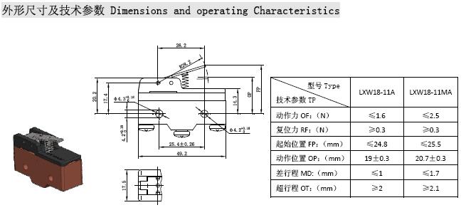 Lxw 18 Series Micro Switch