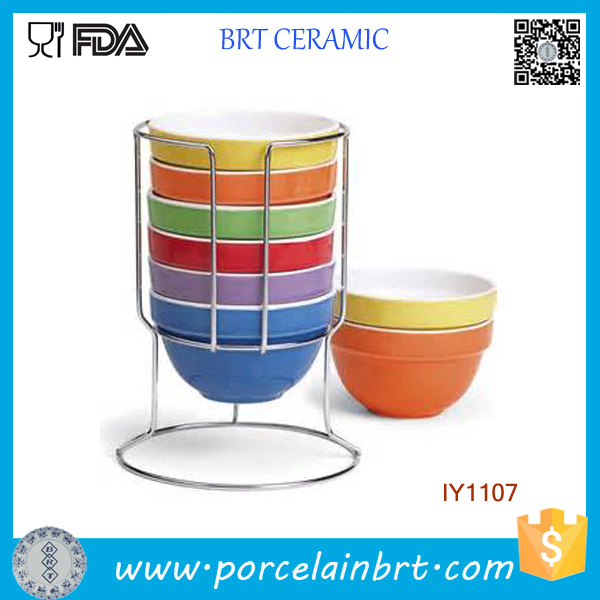 Happy Day Chromatic Stackable Ceramic Bowl Set