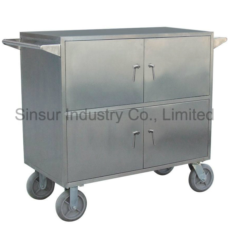 Stainless Steel Hospital Emergency Trolley