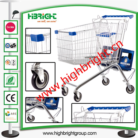 Plastic Sprayed Special Design Hand Shopping Cart Trolley