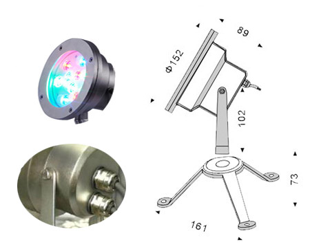 9W LED Underwater Spotlight for Fountain (JP95591)