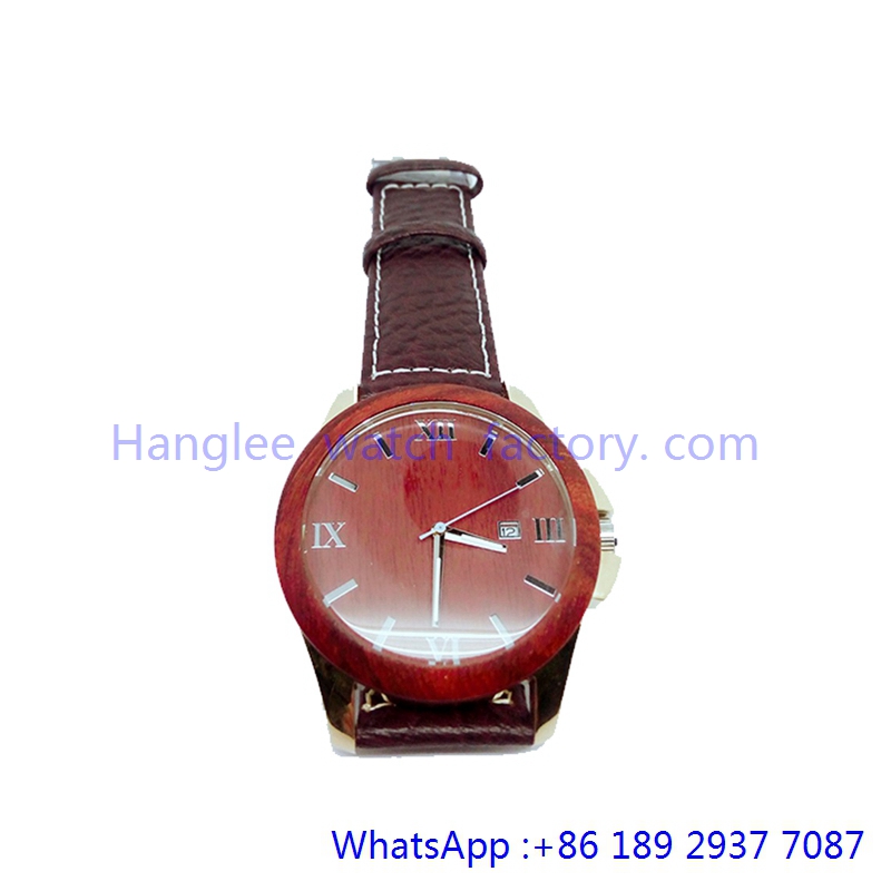 Top-Quality Stainless and Wood Quartz Watches Water Resistant Hlja-15059