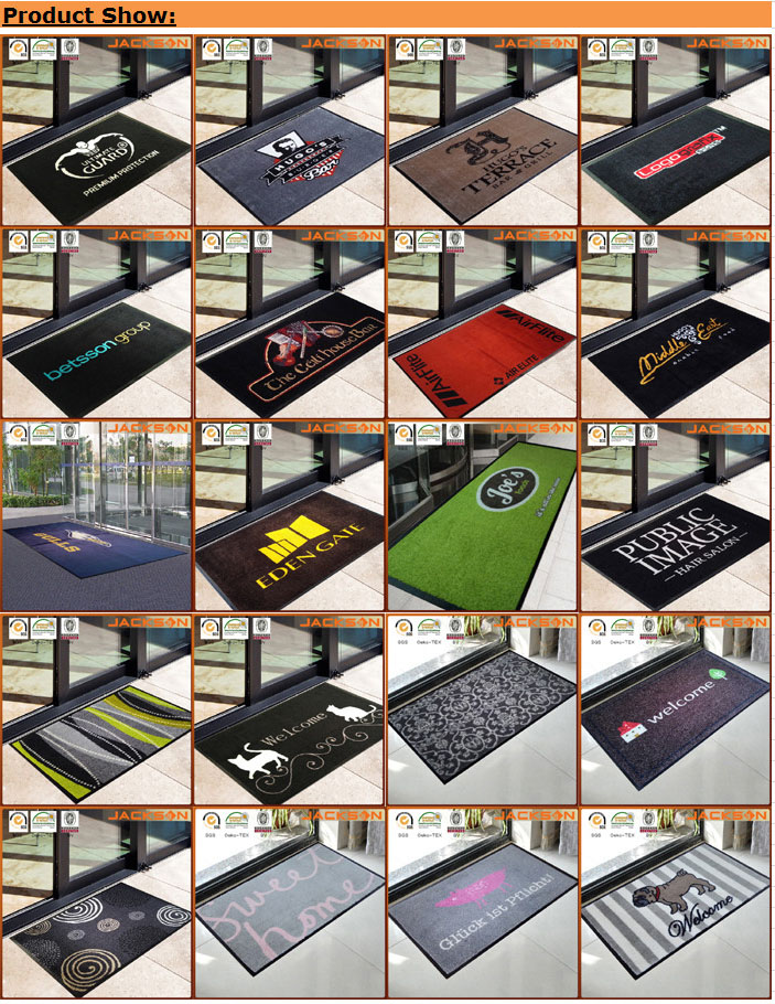 Inject Printing Commercial Printed Logo Rubber Mats with Good Price