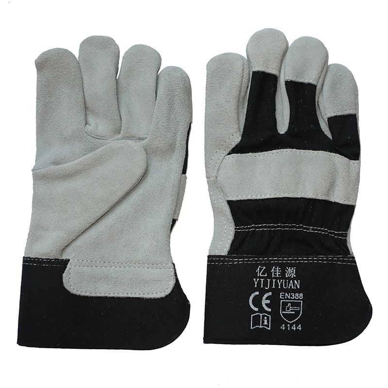 Full Palm Cowhide Split Leather Protective Hand Work Glove with Ce En388