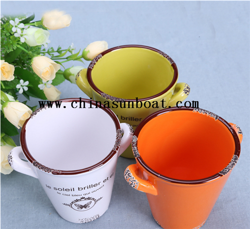 Enamel Decoration Small Lovely Flowerpot