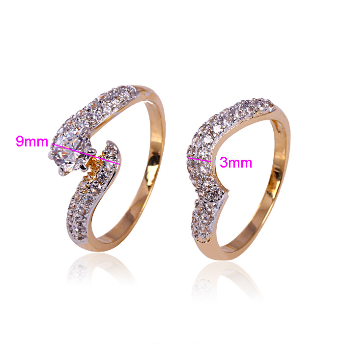 Xuping Fashion Wholesale New Design Gold-Plated Couple Rings