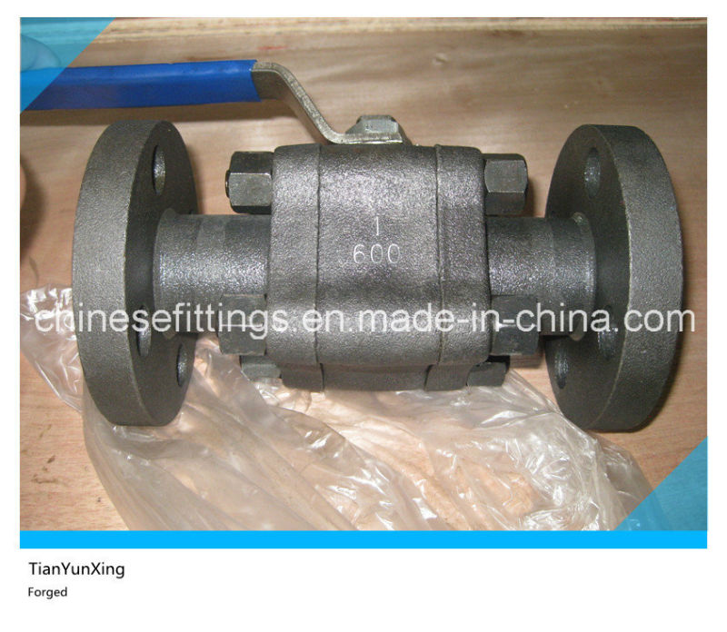 Handle Three Pieces API Trunnion Flange Forged Ball Valve