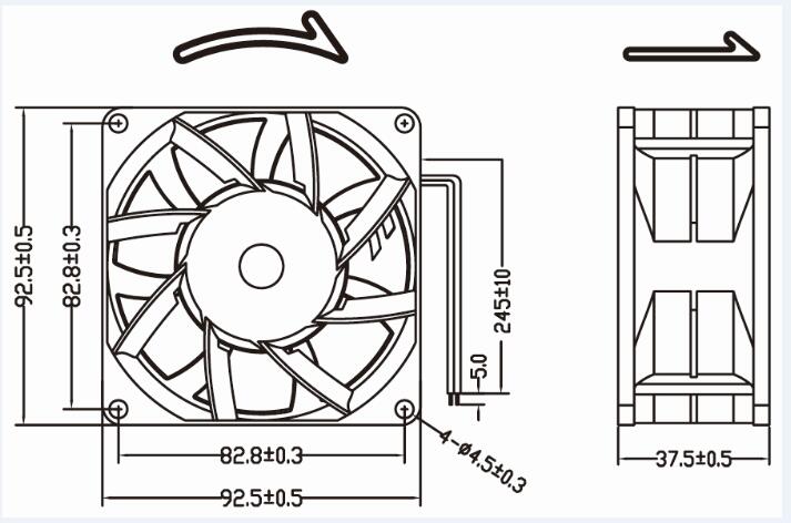 Xj12b9238 High Powerful High Air Flow Cabnet DC Cooling Fan