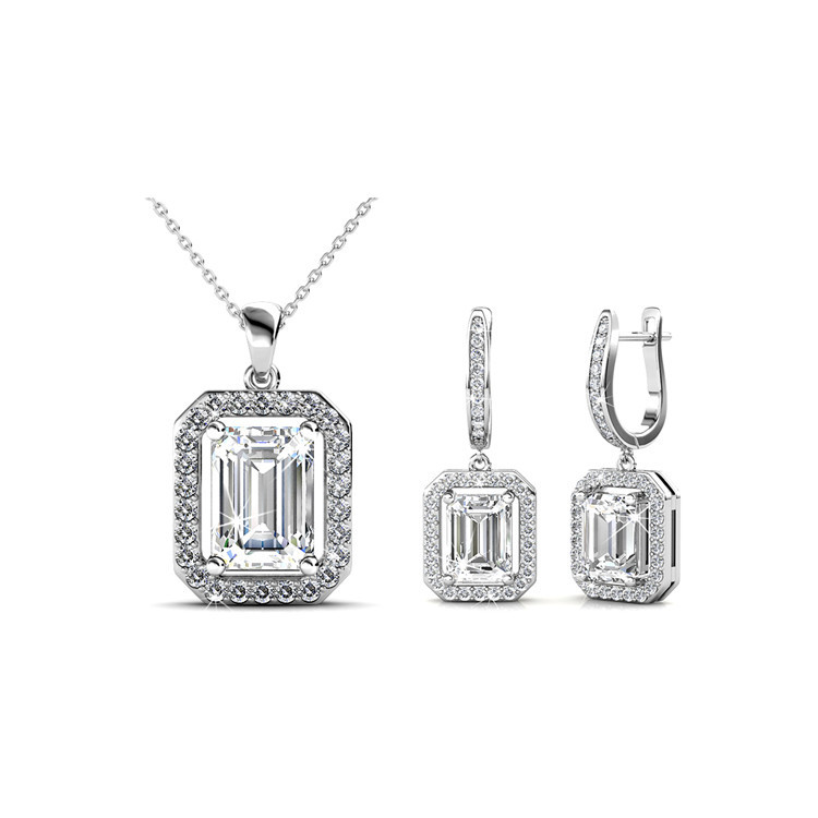 Destiny Jewellery Crystal From Swarovski Set Brand Pendant and Earrings