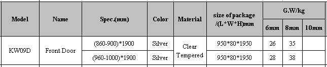 Shower Door/Shower Screen (1-kw09d)