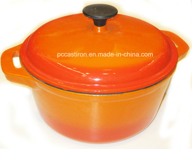 Round Cast Iron Casserole Cookware with Enamel Coating