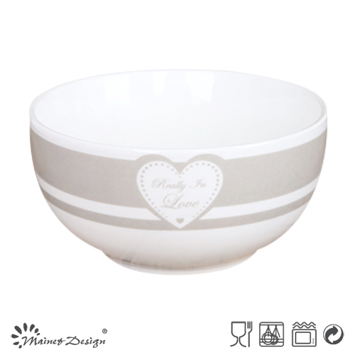 13cm New Bone China Bowl with Simple Heart Decal Design