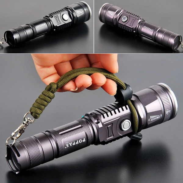 Classic Hidden USB Power Bank Design Zoom T6 LED Flashlight