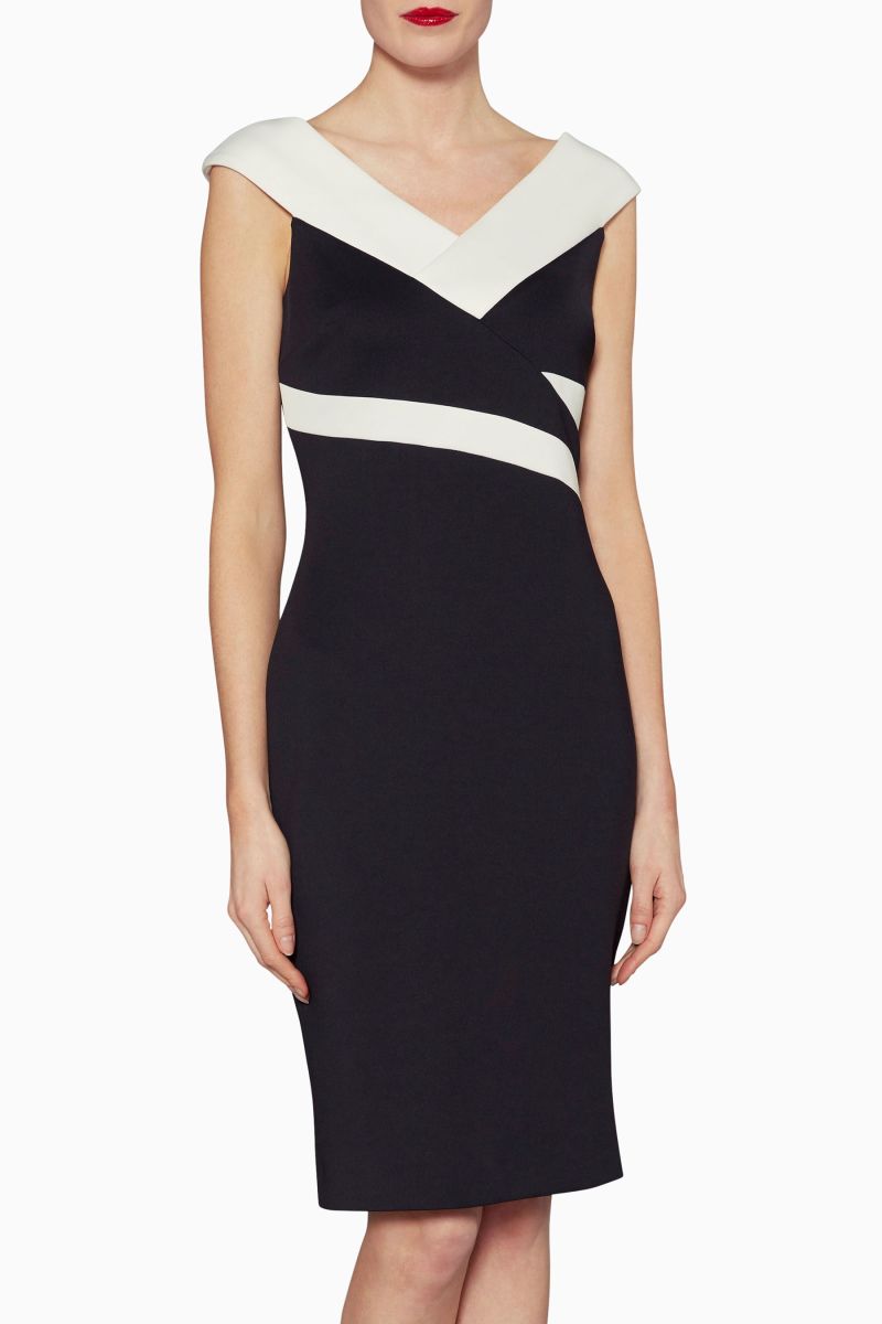 Black Janet Contrast Panel Dress