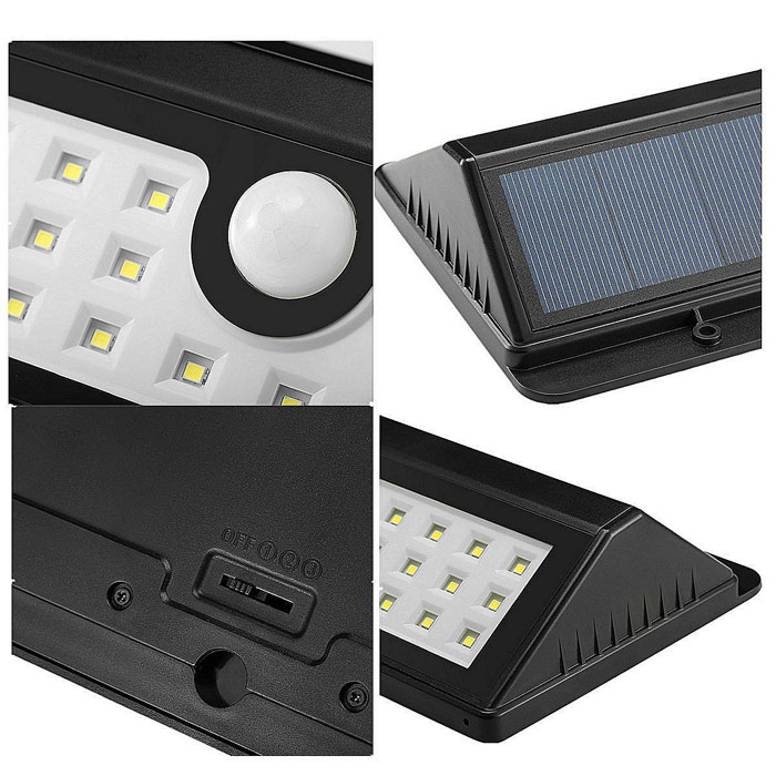 Waterproof Wireless LED Solar Powered Lights for Patio Wall Light with Three Intelligent Modes