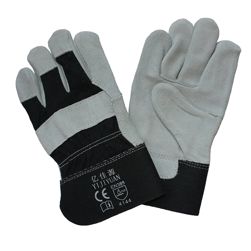 Full Palm Cowhide Split Leather Protective Hand Work Glove with Ce En388