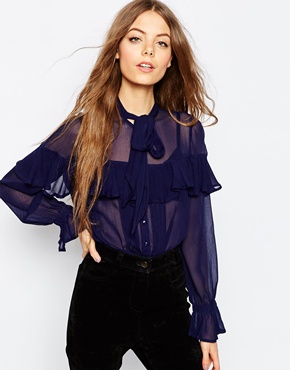 Lady Office Uniform Chiffon Women Blouse