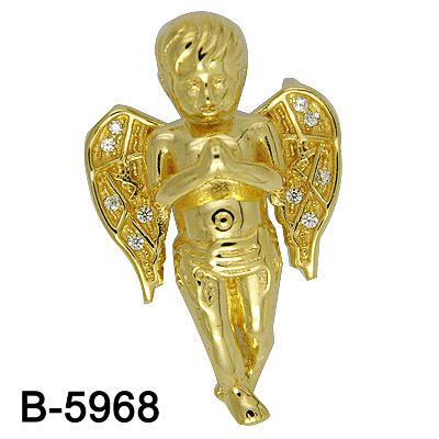 925 Sterling Silver Micro Setting Angel Pendant