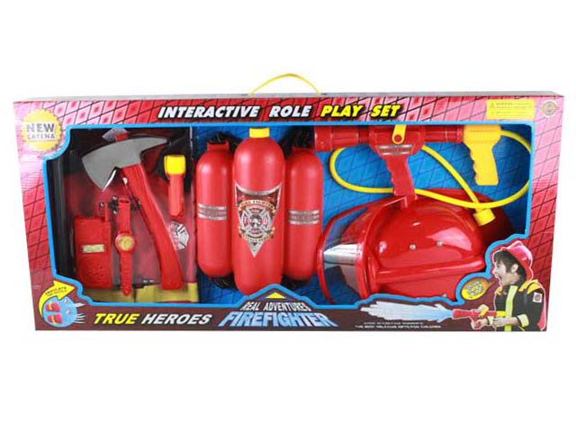 Fireset with Fire Backpack Water Gun and Fire Helmet