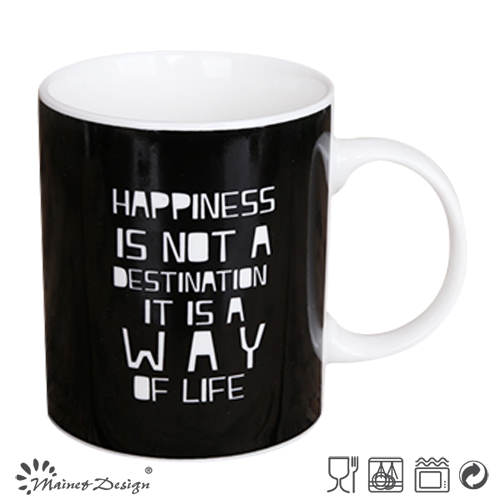 Black Color with Words Printing Straight Coffee Mug