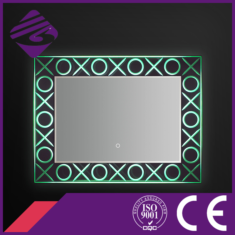 2016 Latest Rectangle Base Crystal Makeup Mirror with Touch Screen