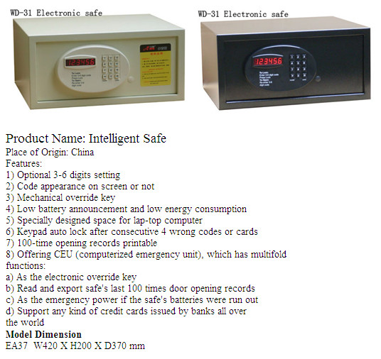 Safe Box, Bank Safe Box, Hotel Safe Box (AL-D188)