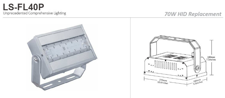 40W Meanwell Driver LED Flood Light with Long Lifespan and Favorable Price