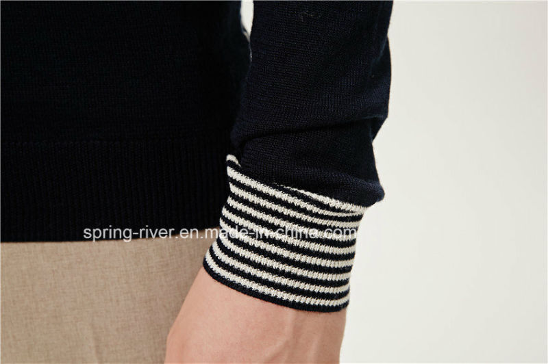 Acrylic Wool Round Neck Men Pullover Knitwear