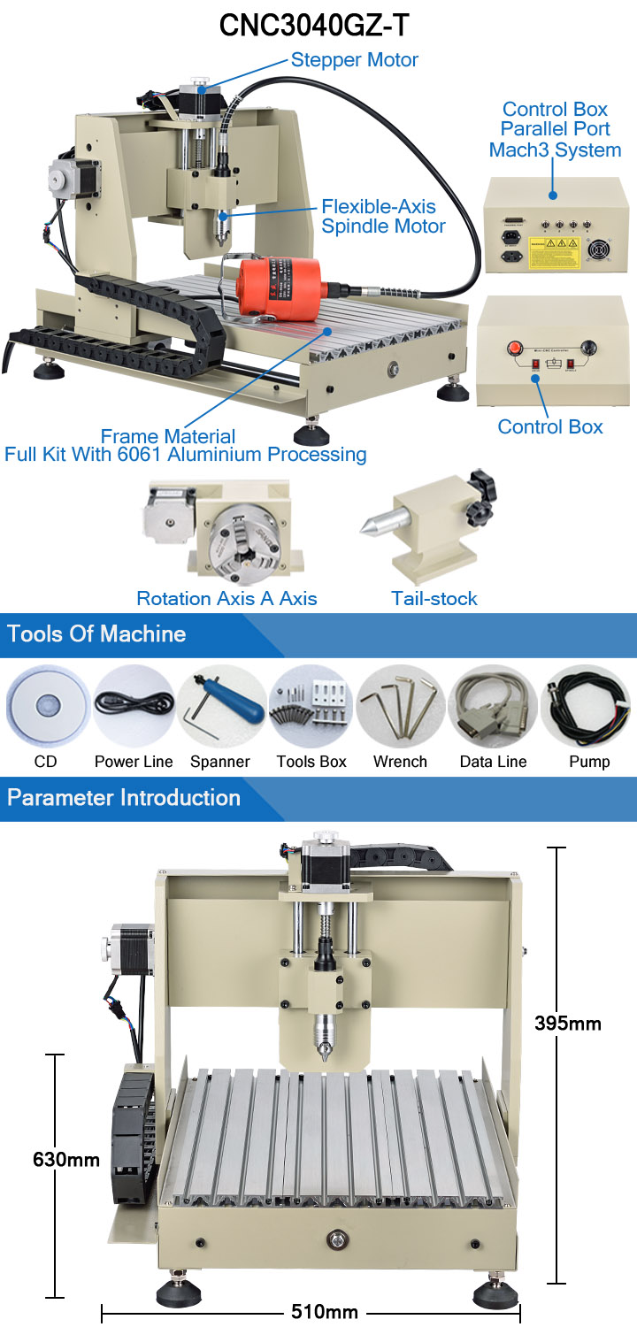 Air Cooling 4 Axis CNC Engraving Machine CNC Machinery